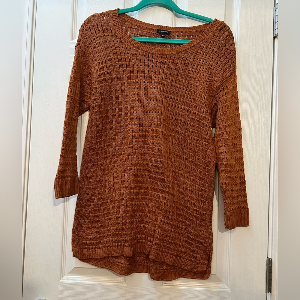 🦋Talbots Women's Warm Brown Knit Sweater size medium